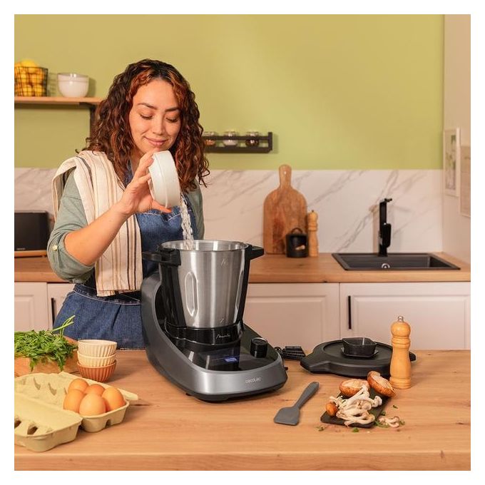 Cecotec 04346 Mambo Touch Robot da Cucina Multifunzione 1600W 3,3L 37 Funzioni Display TFT 5'' App colore Nero