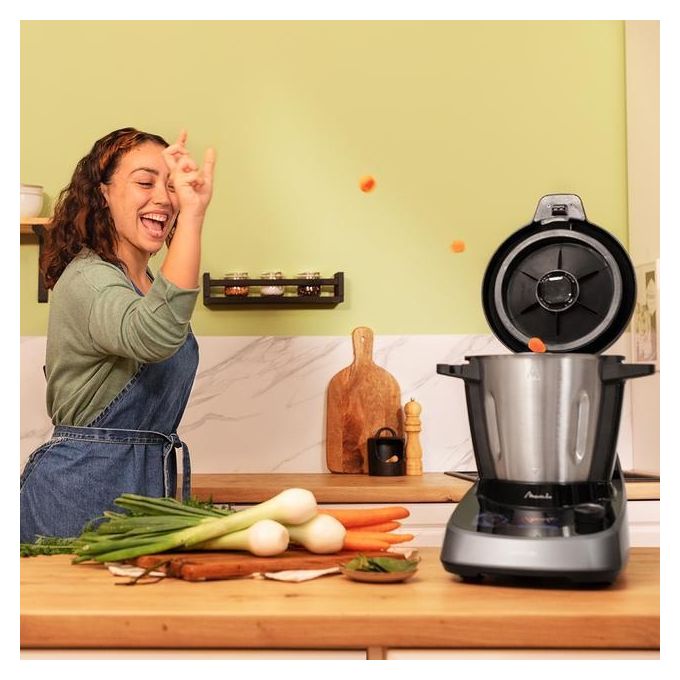 Cecotec 04346 Mambo Touch Robot da Cucina Multifunzione 1600W 3,3L 37 Funzioni Display TFT 5'' App colore Nero