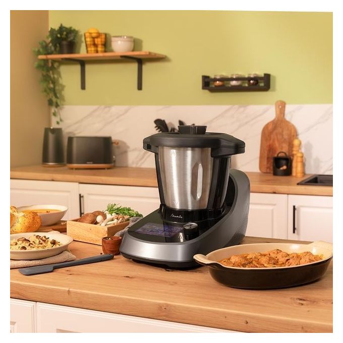 Cecotec 04346 Mambo Touch Robot da Cucina Multifunzione 1600W 3,3L 37 Funzioni Display TFT 5'' App colore Nero