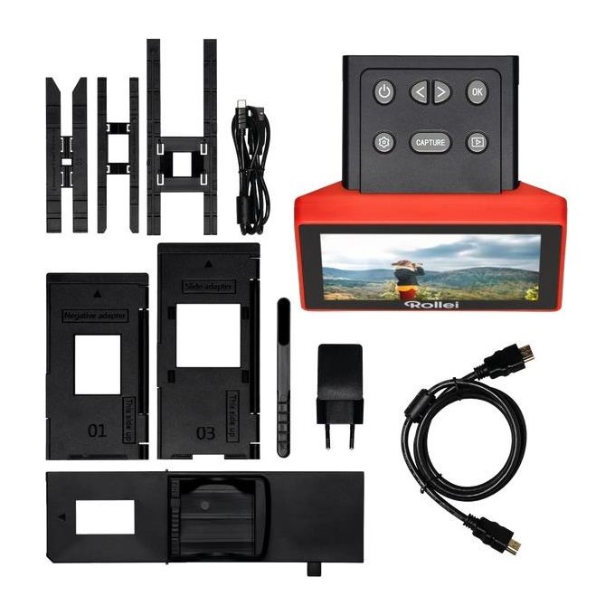 Rollei 20700 DF-S 1300 SE Scanner per diapositive e negativi 13 megapixel 4300 dpi USB tipo-C HDMI SD colore Nero-rosso
