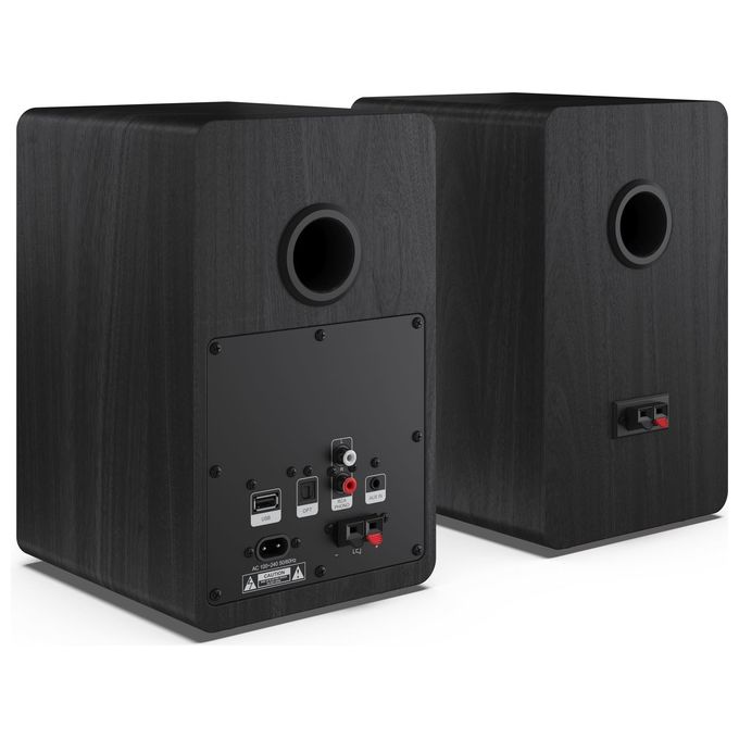 Sharp CP-SS30BK Bookshelf Speakers Altoparlanti Attivi 2-vie 60 W Bluetooth 5.0 con Ingressi RCA Aux USB Ottico Digitale colore Nero