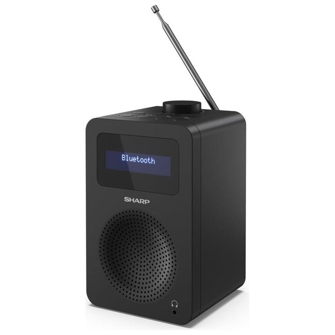 Sharp DR430BK Radio Portatile DAB+ FM con Bluetooth 5.0 Sveglia Doppia Display LCD colore Nero