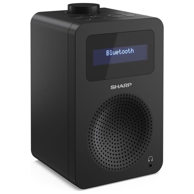 Sharp DR430BK Radio Portatile DAB+ FM con Bluetooth 5.0 Sveglia Doppia Display LCD colore Nero