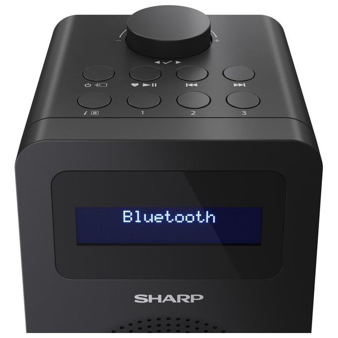 Sharp DR430BK Radio Portatile DAB+ FM con Bluetooth 5.0 Sveglia Doppia Display LCD colore Nero