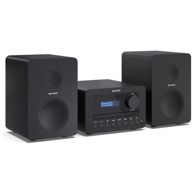 Sharp XL-B520D(BK) Tokyo DAB+ Microsistema Hi-Fi 40W Bluetooth 5.0 CD USB Radio DAB FM 2 vie colore Nero