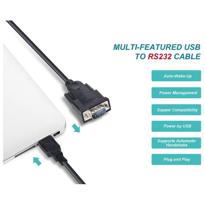 Equip 133391 Cavo Seriale Nero 1.5mt Usb Tipo A Db-9