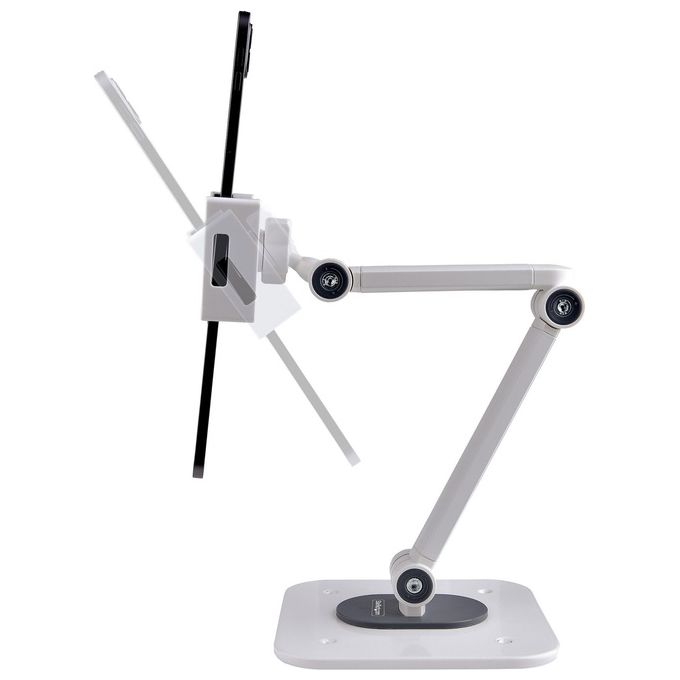 StarTech ADJ-TABLET-STAND-W Supporto per Tablet da Tavolo Regolabile e Articolato Altezza Fino a 47 cm Rotazione 360° Orientamento +--52° Colore Bianco