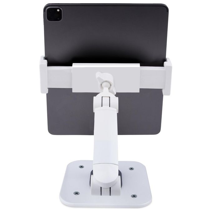 StarTech ADJ-TABLET-STAND-W Supporto per Tablet da Tavolo Regolabile e Articolato Altezza Fino a 47 cm Rotazione 360° Orientamento +--52° Colore Bianco