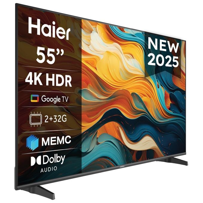 Haier, Smart TV LED 55'', 4K Ultra HD, Wi-Fi, Nero, H55K85FUX