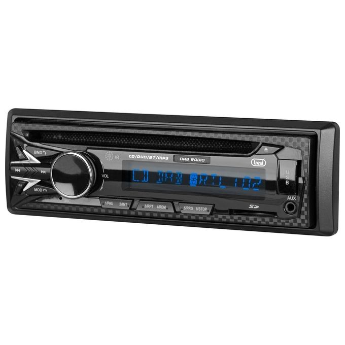 Trevi XCD 5790 DAB Autoradio 1 DIN 180W Bluetooth CD DVD USB SD AUX DAB+ FM Display LCD colore Nero