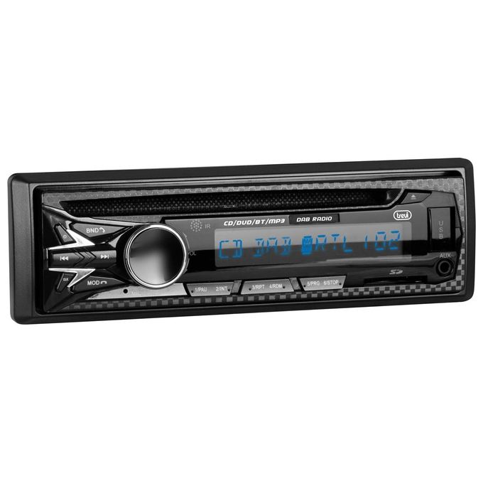 Trevi XCD 5790 DAB Autoradio 1 DIN 180W Bluetooth CD DVD USB SD AUX DAB+ FM Display LCD colore Nero