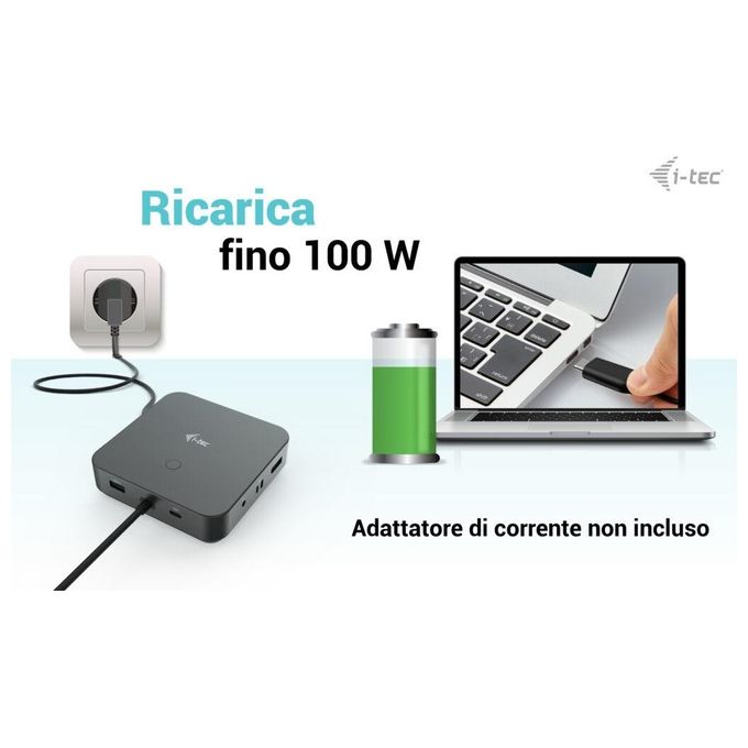 I-tec C31TRIPLE4KDOCKPDPRO Docking Station USB-C HDMI Dual DP Power Delivery 100 W 6 porte USB Ethernet Gigabit Kensington Lock colore Nero