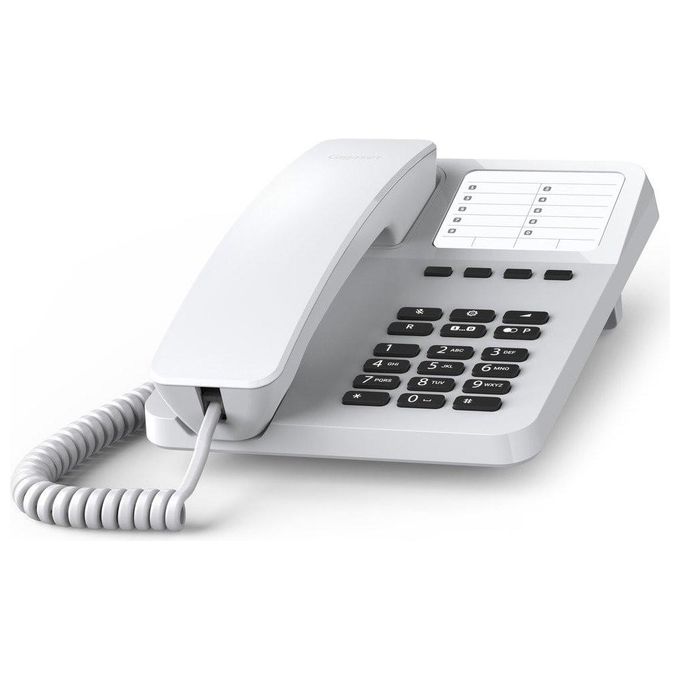 Gigaset DESK400 S30054-H6538-R102 Telefono Analogico da Tavolo o Parete 10 tasti rapida selezione diretta Mute colore Bianco