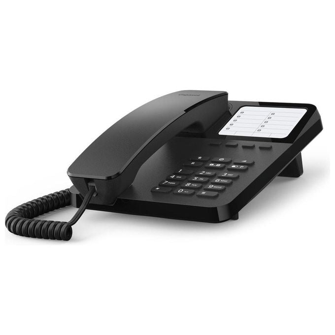 Gigaset S30054-H6538-R101 DESK 400 Telefono Fisso Analogico Da Tavolo e Parete 10 Tasti Rapidi Tono Impulso colore Nero