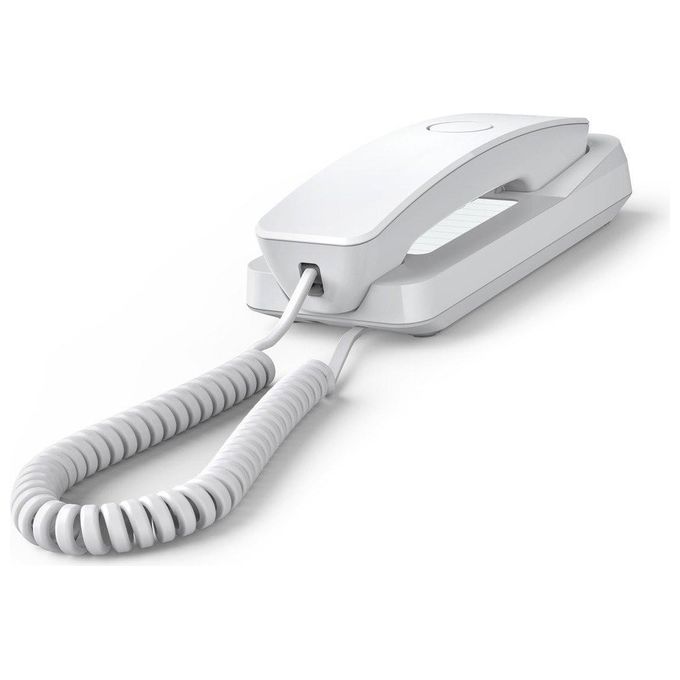 Gigaset DESK 200 telefono a filo salvaspazio da scrivania e da parete Bianco