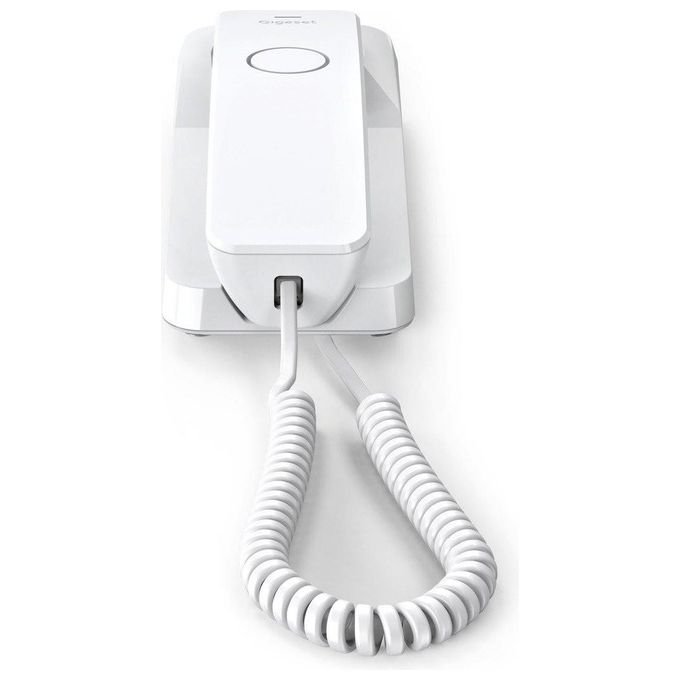 Gigaset DESK 200 telefono a filo salvaspazio da scrivania e da parete Bianco