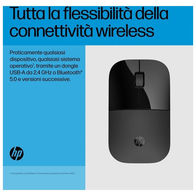 HP 758A8AA#ABB Z3700 Dual Mouse Wireless RF 1600 DPI 3 Tasti Silenzioso Multi-dispositivo colore Nero