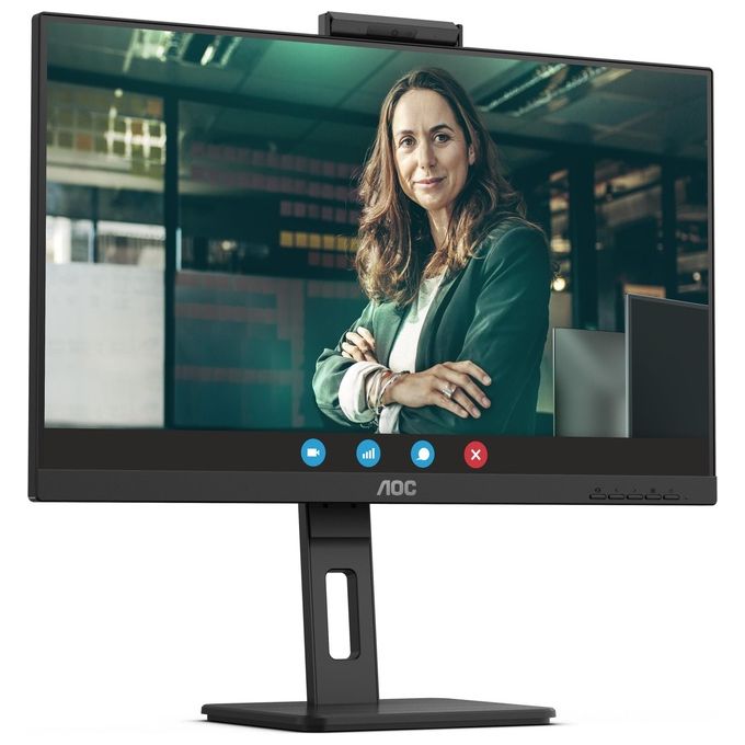 AOC 24P3CW Monitor PC 23.8'' IPS Full HD 1920x1080 100Hz USB-C 65W Webcam 5MP Hub USB LAN colore Nero