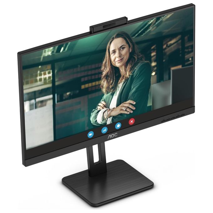 AOC 24P3CW Monitor PC 23.8'' IPS Full HD 1920x1080 100Hz USB-C 65W Webcam 5MP Hub USB LAN colore Nero
