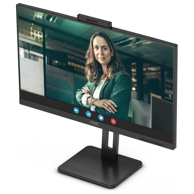 AOC 24P3QW Monitor PC 23.8'' Full HD IPS 1920x1080 100Hz 4ms USB Hub Webcam colore Nero