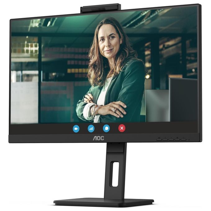 AOC 24P3CW Monitor PC 23.8'' IPS Full HD 1920x1080 100Hz USB-C 65W Webcam 5MP Hub USB LAN colore Nero