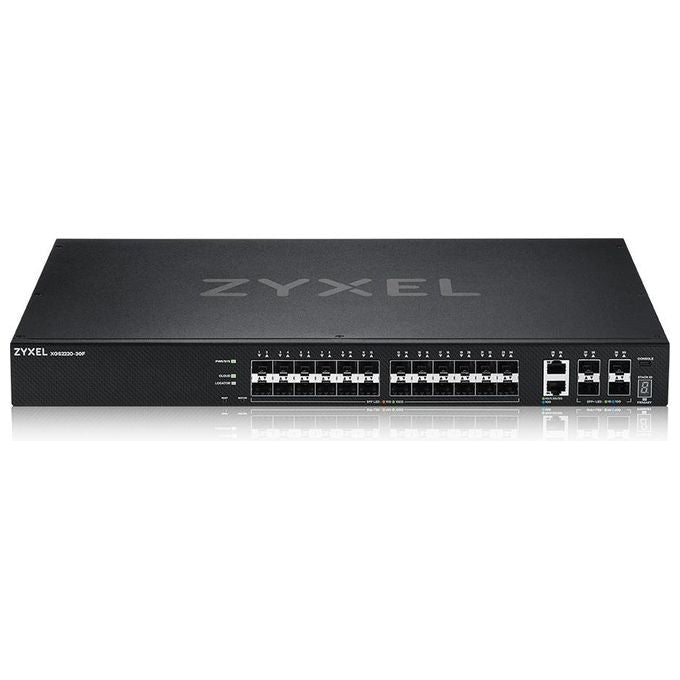 ZYXEL XGS2220-30F-EU0101F Switch Gestito Layer 3 Lite 24 Porte SFP Gigabit 2 Porte 10GbE MultiGigabit 4 Porte 10G SFP+ Rack Montabile NebulaFlex Pro Cloud Gestione colore Nero
