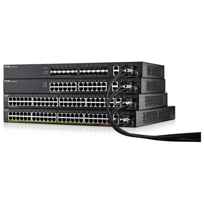 ZYXEL XGS2220-30HP-EU0101F Switch Managed Layer 3 Lite 24 Porte Gigabit PoE+ 2 Porte 10GbE MultiGigabit PoE++ 4 Porte 10 Gigabit SFP+ 400W colore Nero