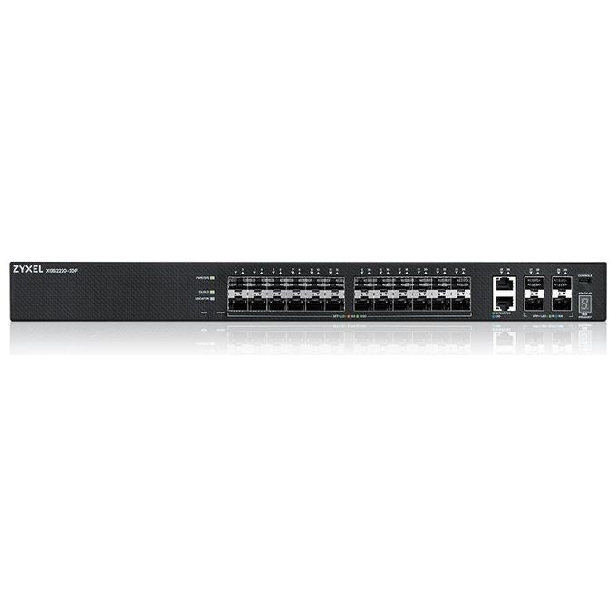 ZYXEL XGS2220-30F-EU0101F Switch Gestito Layer 3 Lite 24 Porte SFP Gigabit 2 Porte 10GbE MultiGigabit 4 Porte 10G SFP+ Rack Montabile NebulaFlex Pro Cloud Gestione colore Nero
