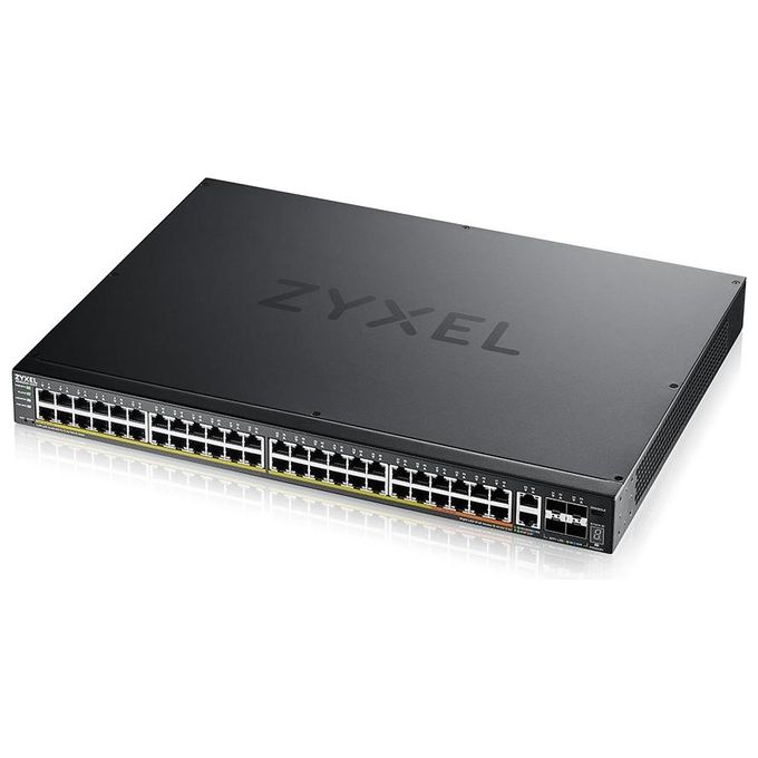 Zyxel XGS2220-54FP-EU0101F Switch Gestito Layer 3 48 Porte Gigabit Ethernet PoE 2 Porte 10G 4 SFP+ 960W colore Nero
