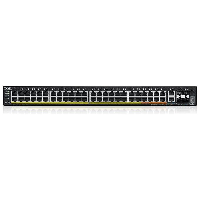 Zyxel XGS2220-54HP-EU0101F Switch Gestito Layer 3 48 Porte Gigabit PoE 2 Porte 10G PoE 4 SFP+ Budget PoE 600 W colore Nero