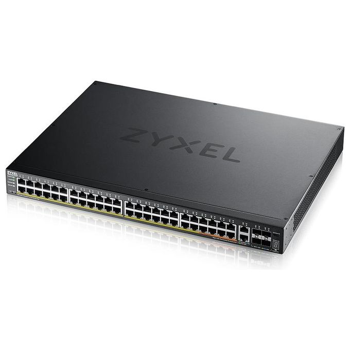 Zyxel XGS2220-54HP-EU0101F Switch Gestito Layer 3 48 Porte Gigabit PoE 2 Porte 10G PoE 4 SFP+ Budget PoE 600 W colore Nero