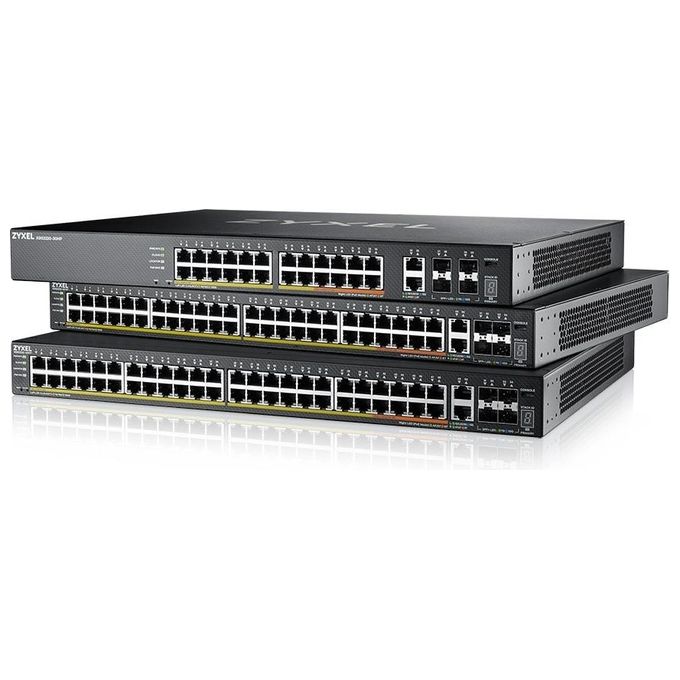 ZYXEL XGS2220-30HP-EU0101F Switch Managed Layer 3 Lite 24 Porte Gigabit PoE+ 2 Porte 10GbE MultiGigabit PoE++ 4 Porte 10 Gigabit SFP+ 400W colore Nero