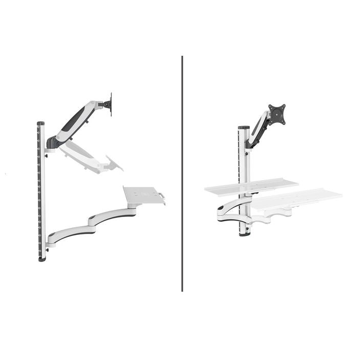 Digitus DA-90451 Supporto da Muro Postazione di Lavoro Monitor Tastiera Mouse VESA 75x75 100x100 fino a 32'' 8 Kg colore Nero