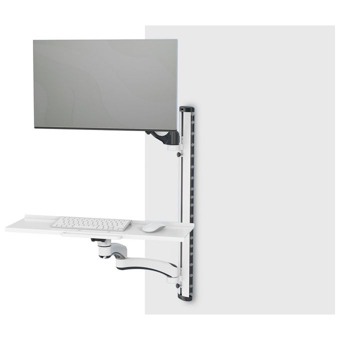 Digitus DA-90451 Supporto da Muro Postazione di Lavoro Monitor Tastiera Mouse VESA 75x75 100x100 fino a 32'' 8 Kg colore Nero