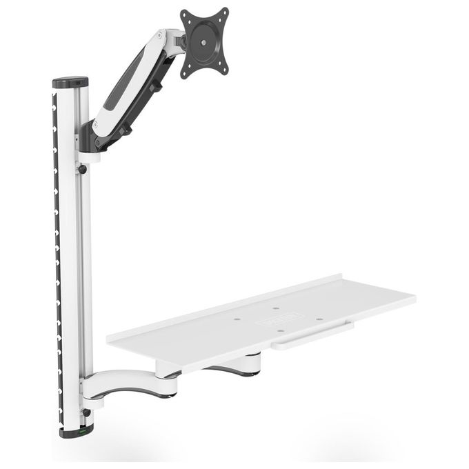 Digitus DA-90451 Supporto da Muro Postazione di Lavoro Monitor Tastiera Mouse VESA 75x75 100x100 fino a 32'' 8 Kg colore Nero