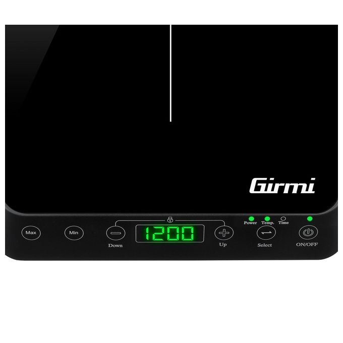 Girmi PI04 Fornello a Induzione Singolo 2000 W 10 livelli di potenza timer 180 min superficie vetro colore Nero