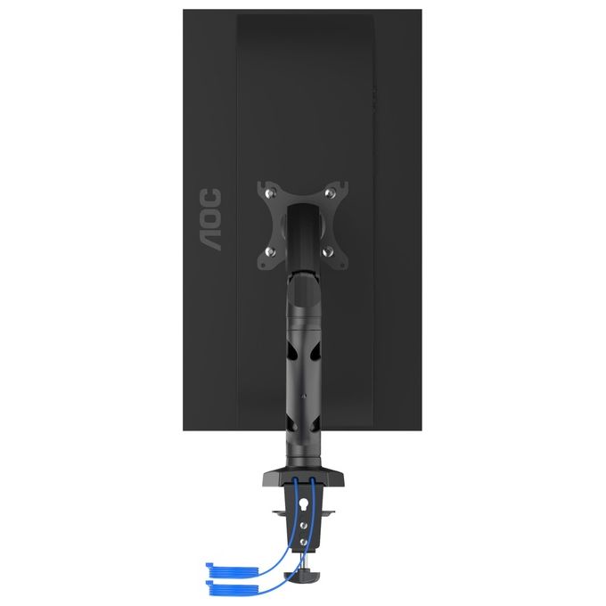 AOC AS110DX Braccio per Monitor 13'' 32'' VESA 75x75 100x100 Molla a Gas 9 Kg Hub USB 3.0 USB-C colore Nero
