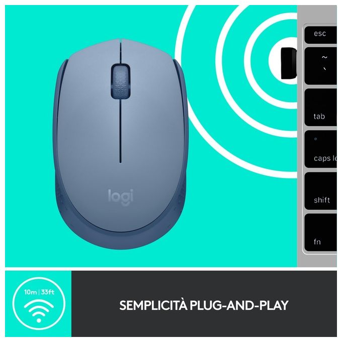 Logitech M171 Mouse Ambidestro RF Wireless Ottico