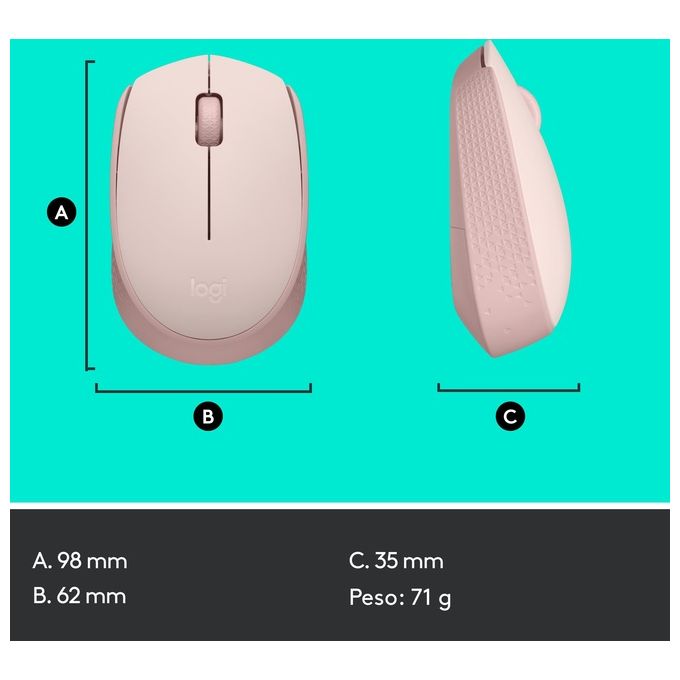 Logitech M171 Mouse Ambidestro RF Wireless Ottico