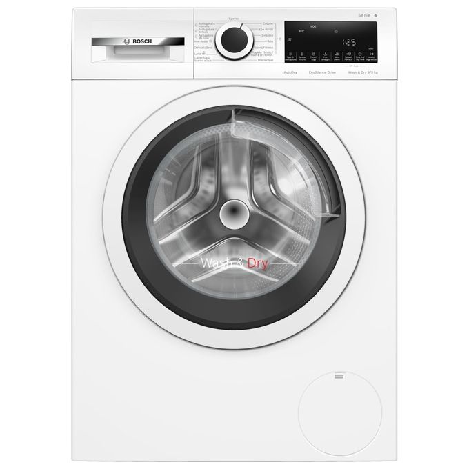 Bosch WNA144V0IT Serie 4 Lavasciuga Caricamento Frontale 9-5 Kg 1400 rpm Classe E AutoDry Iron Assist EcoSilence Drive (84.8x59.8x59 cm) colore Bianco