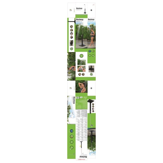 Bestway 58694 SolarFlow Doccia Solare da Giardino 8 litri 218 cm Base 50x50 cm colore Nero