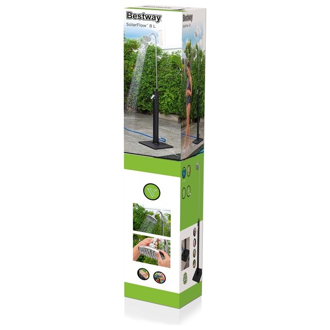 Bestway 58694 SolarFlow Doccia Solare da Giardino 8 litri 218 cm Base 50x50 cm colore Nero
