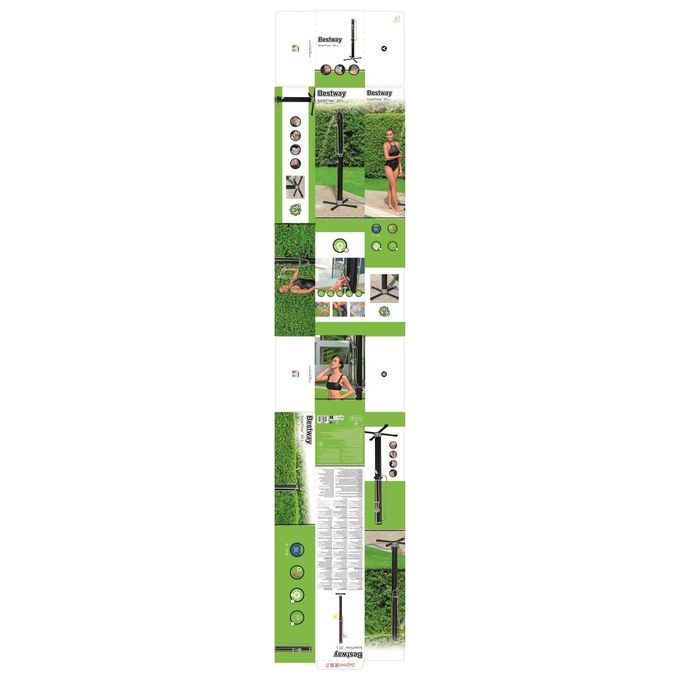 Bestway 58695 Solar Flow Doccia Esterna Solare 20 L 218 cm PVC Acciaio Inox colore Nero