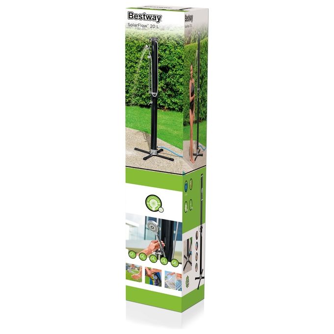 Bestway 58695 Solar Flow Doccia Esterna Solare 20 L 218 cm PVC Acciaio Inox colore Nero