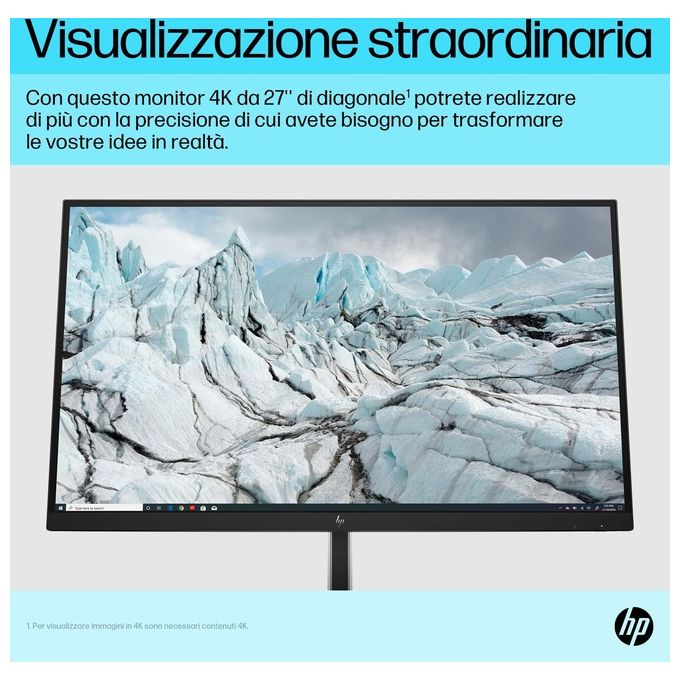 HP 6N4C4AA#ABB E27k G5 Monitor PC 27'' 4K Ultra HD IPS 3840x2160 USB-C 65W colore Nero Argento