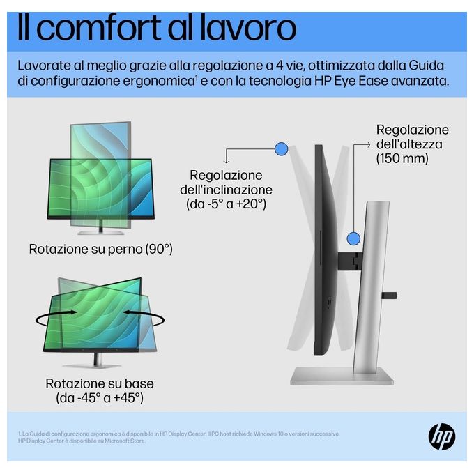 HP 6N4E2AA#ABB E27 G5 Monitor PC 27'' Full HD IPS 1920x1080 75Hz 5ms Hub USB 3.2 HDMI DisplayPort colore Nero