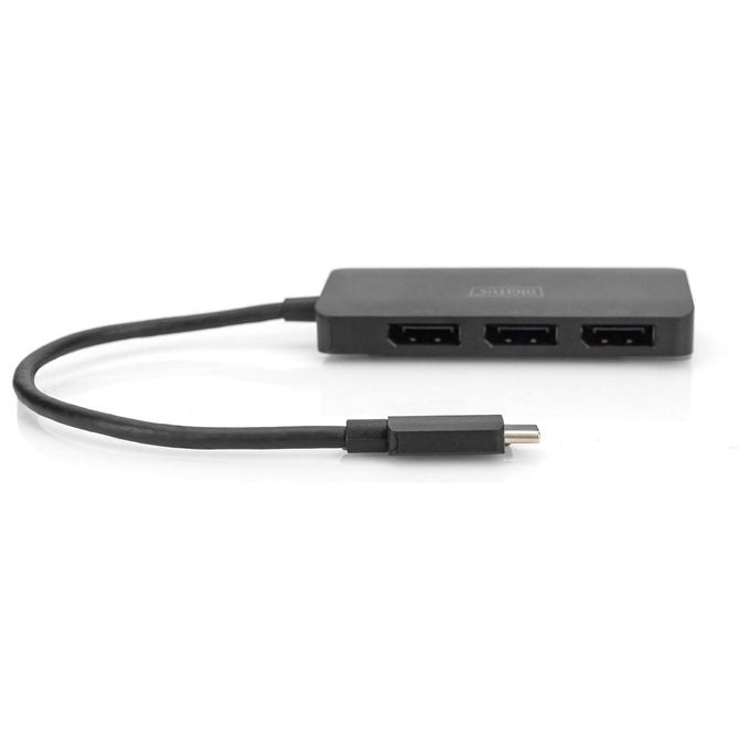 Digitus DS-45334 Hub video MST a 3 porte USB-C 3 DisplayPort 4K 60Hz HDR colore Nero