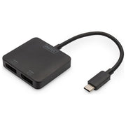 Digitus DS-45339 Hub Video MST 2 Porte USB-C 2x DisplayPort 4K 60Hz HDR Plug and Play colore Nero