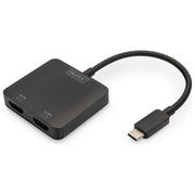Digitus DS-45338 Hub Video MST USB-C 2 Porte 2x HDMI 4K 60Hz DisplayPort 1.4 MST SST Plug and Play colore Nero