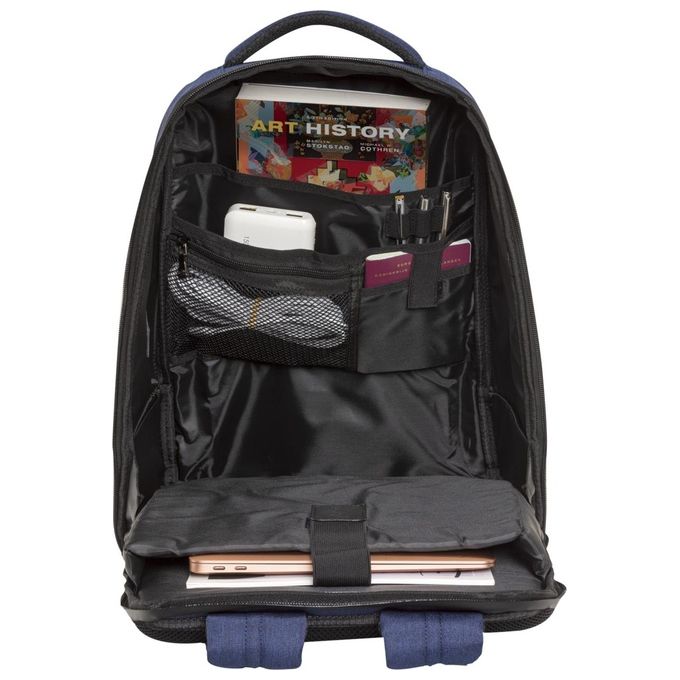 Dbramante1928 BG16DABL1712 Charlottenborg Zaino in Poliestere Riciclato per Notebook da 16'' con 6 Scomparti Resistente all'Acqua colore Blu